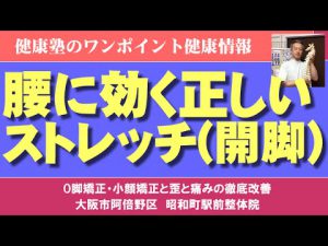 Read more about the article 腰に効く正しいストレッチ(開脚編)　腰痛30　大阪市阿倍野区昭和町「健康塾」